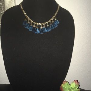 Blue Tassel Necklace